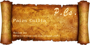 Paizs Csilla névjegykártya