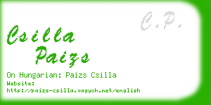 csilla paizs business card